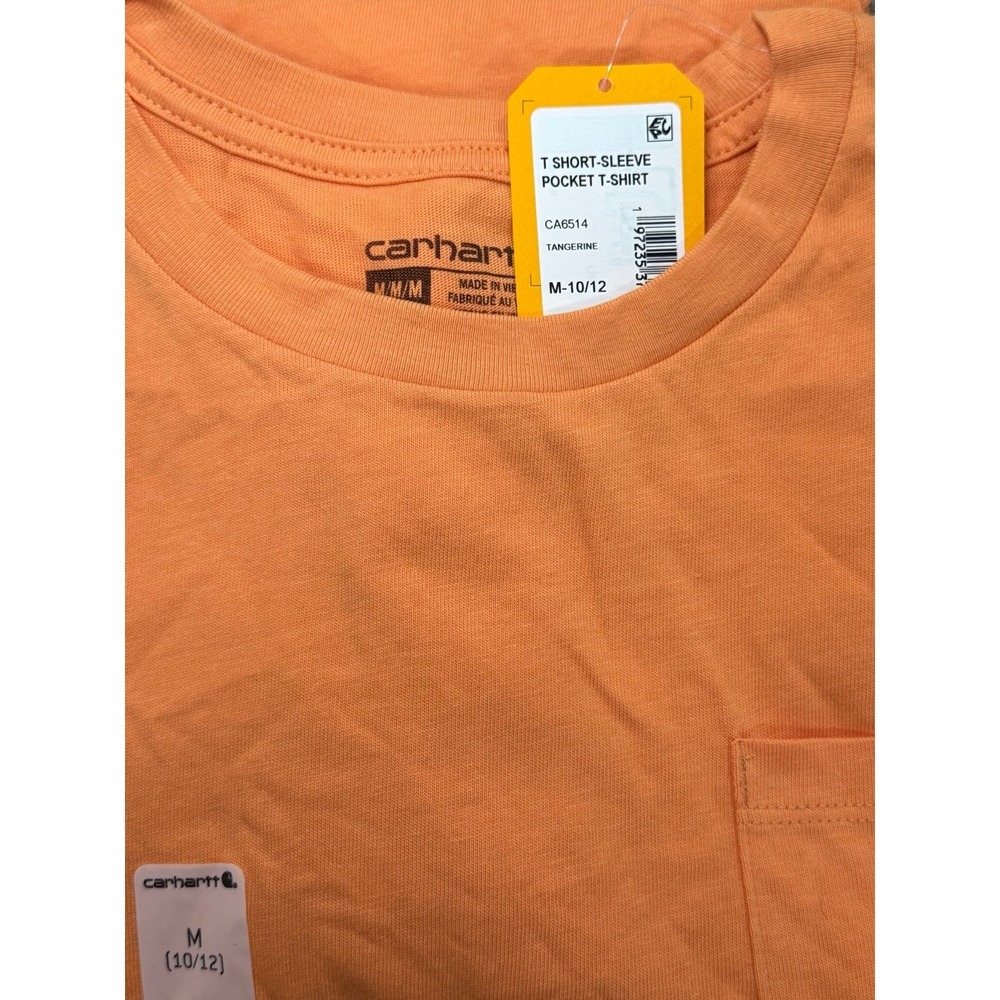 Carhartt Boys Pocket T-Shirt Tangerine Short Sleeve - Picture 6 of 7